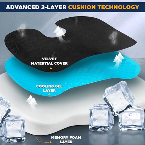 Velvet Cushion Cover - 2-Pack Advanced 3-Layer Gel Memory Foam