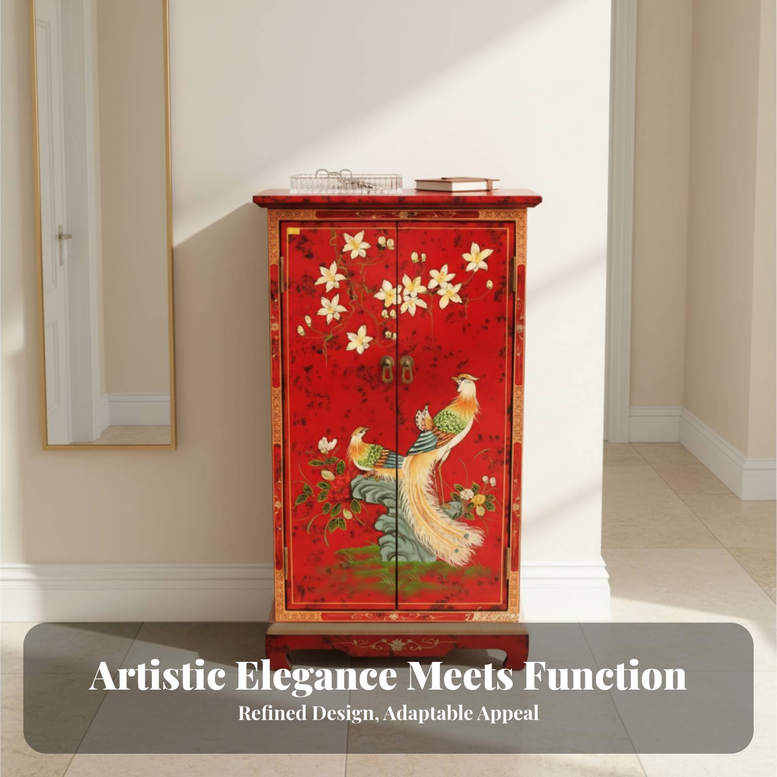 Hand-Painted 2-Door Cabinet Eu - Interior Designer reseña y precio