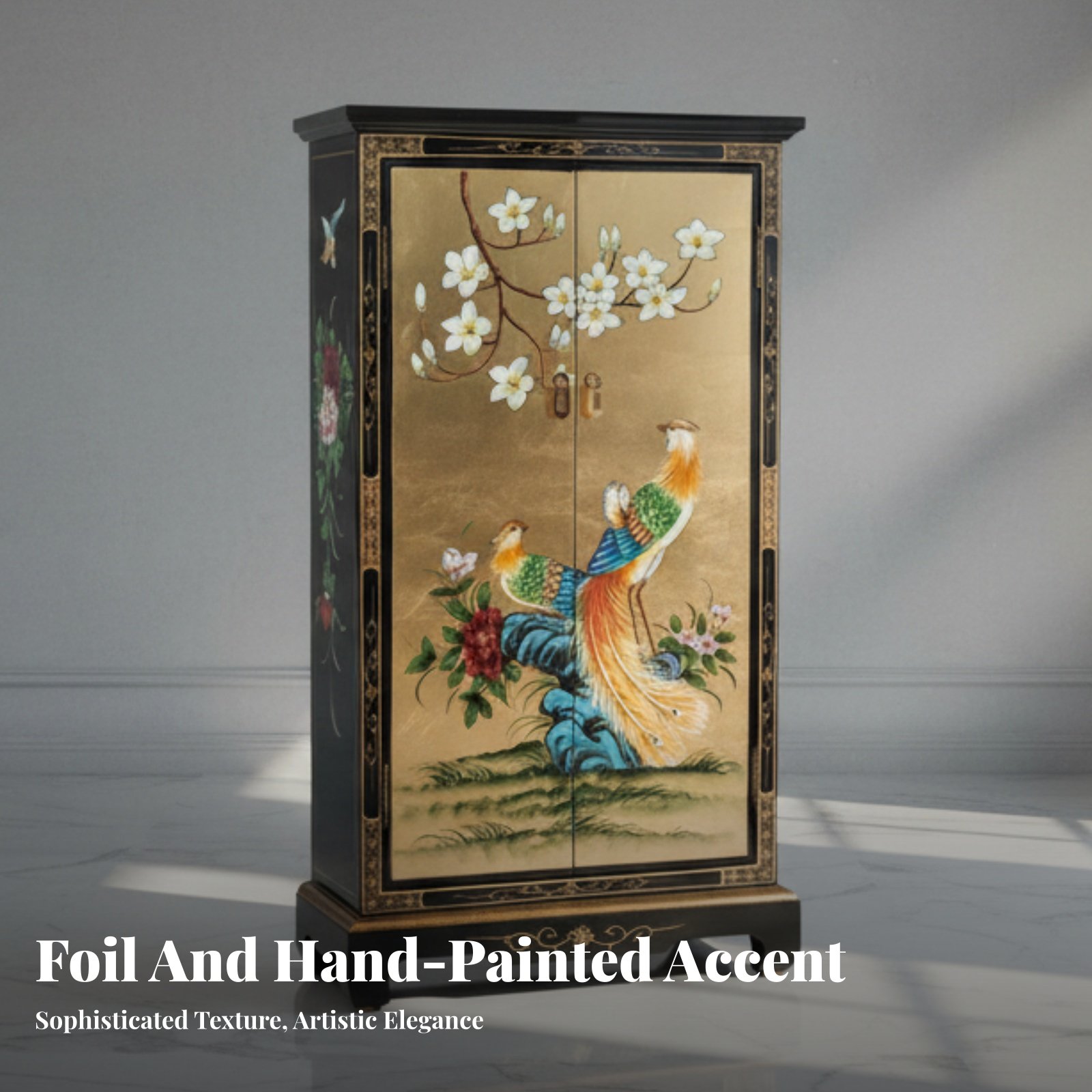 Hand-Painted 2-Door Cabinet Eu - Interior Designer reseña y precio