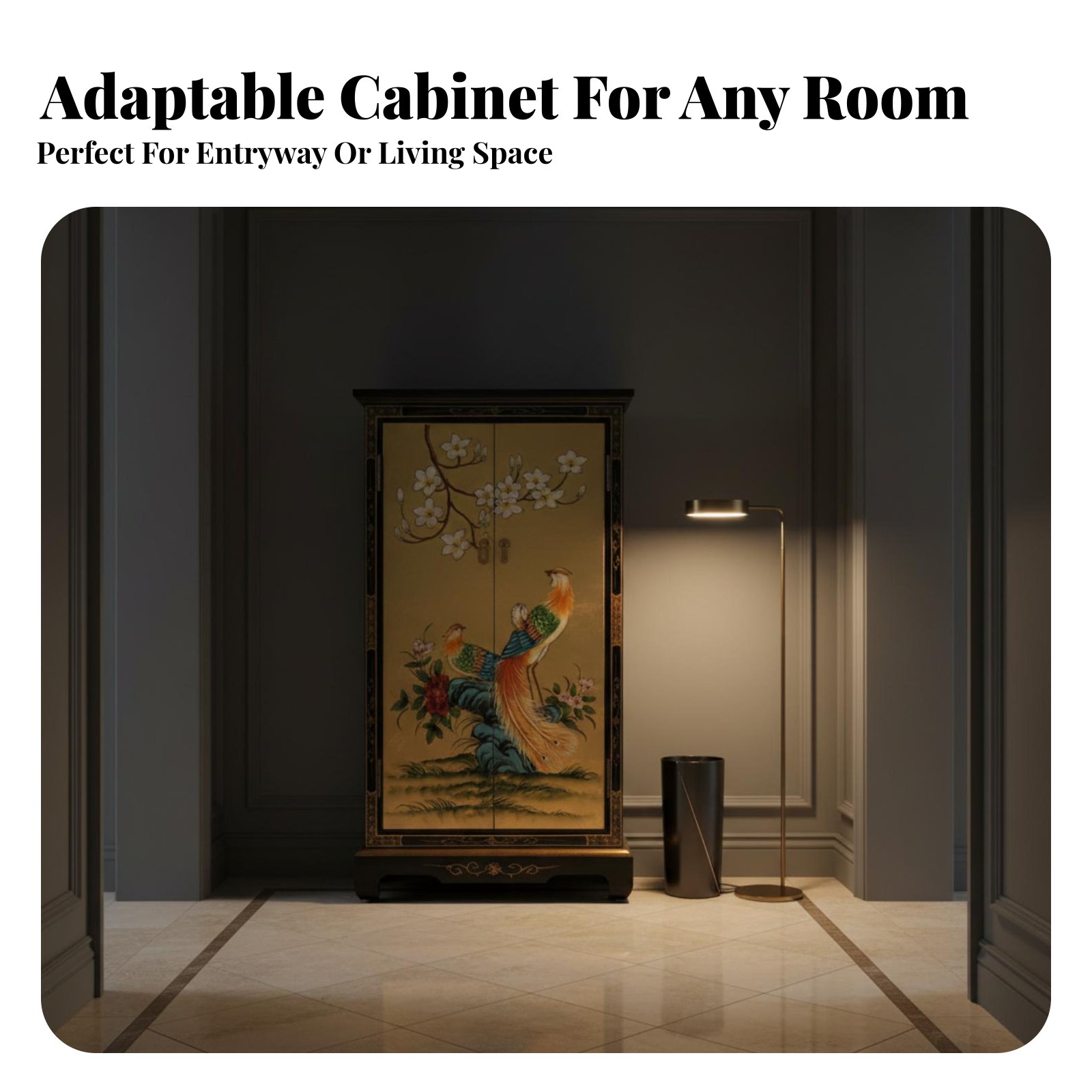 Hand-Painted 2-Door Cabinet Eu - Interior Designer reseña y precio