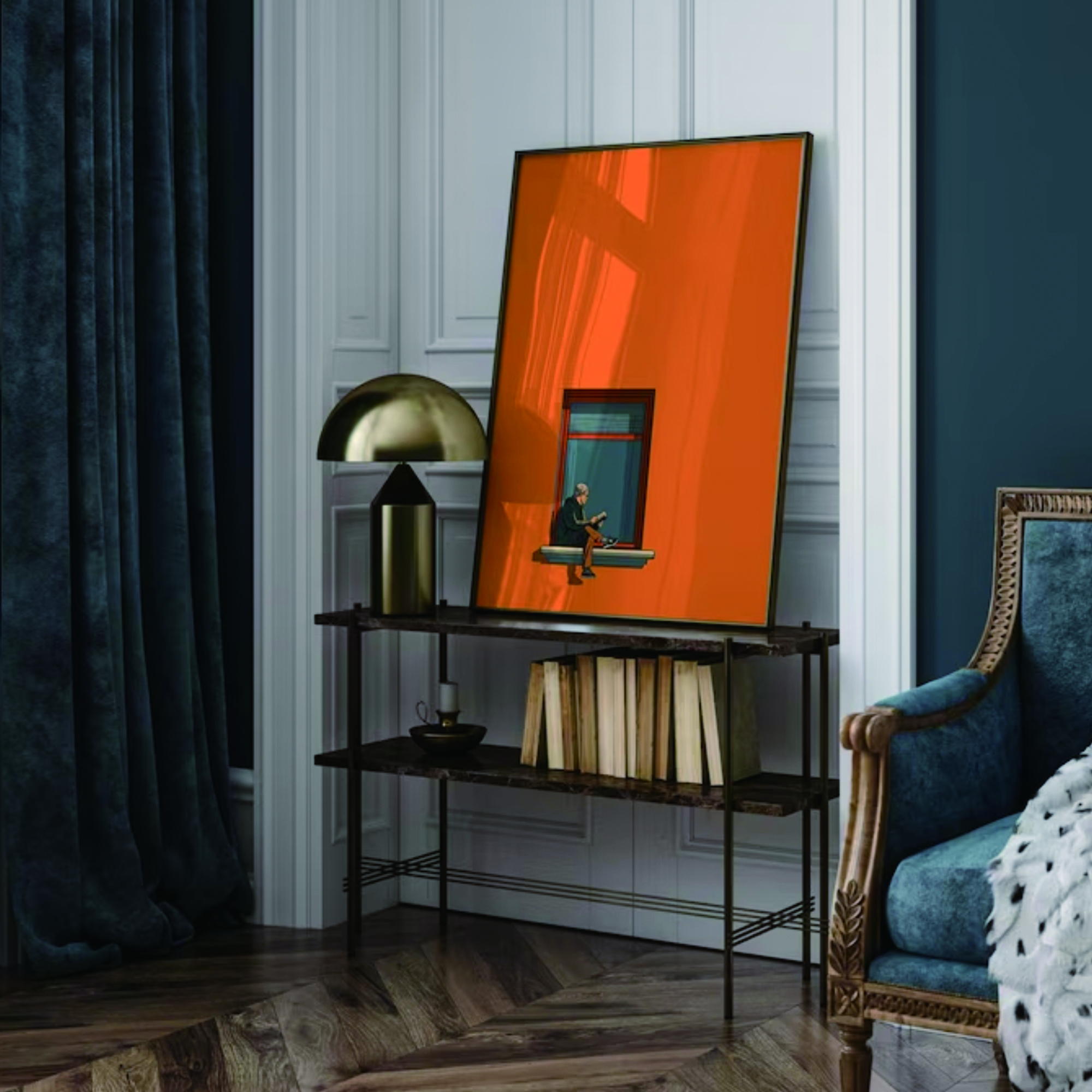 Orange Minimalist Dopamine War - Interior Design Room reseña y precio
