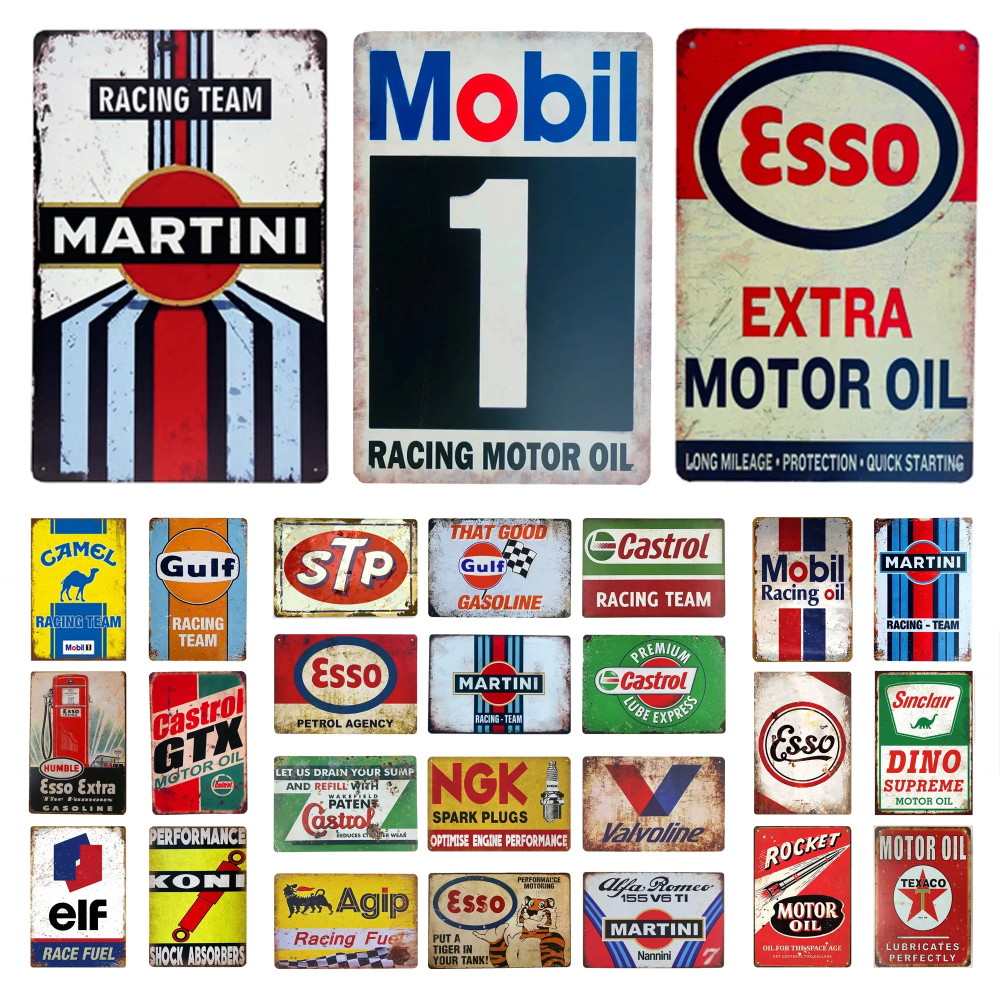 Vintage-Style Motor Oil Gas Si - Interior Designer reseña y precio