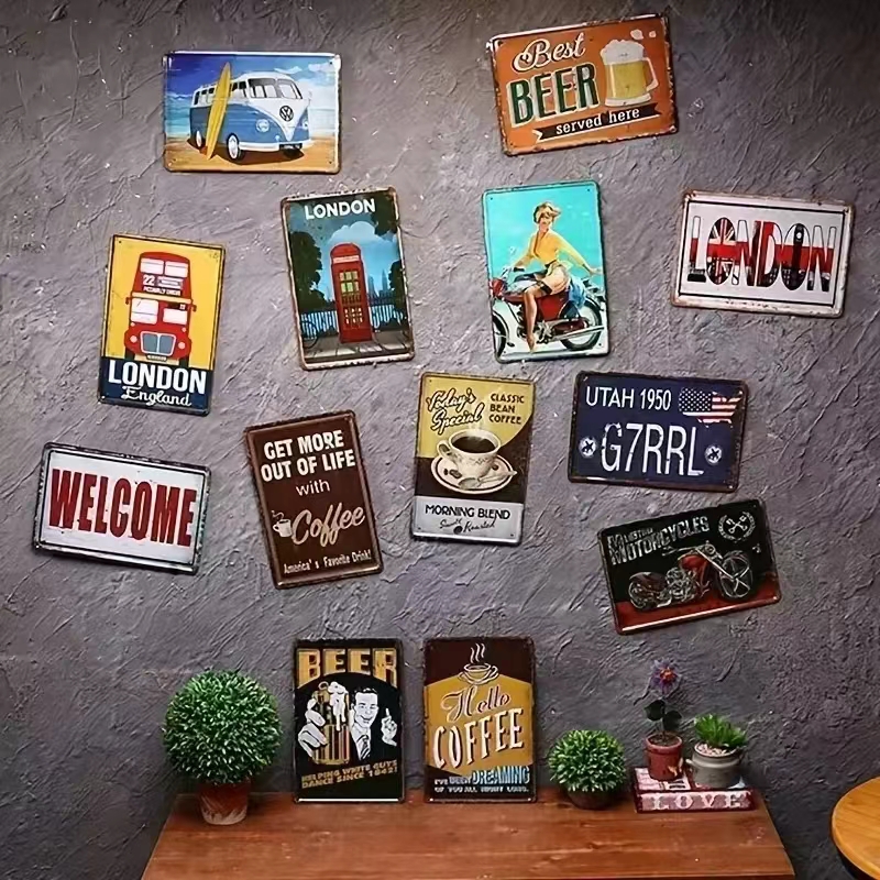 Vintage Bar Metal Signs Bathro - Interior Designer reseña y precio