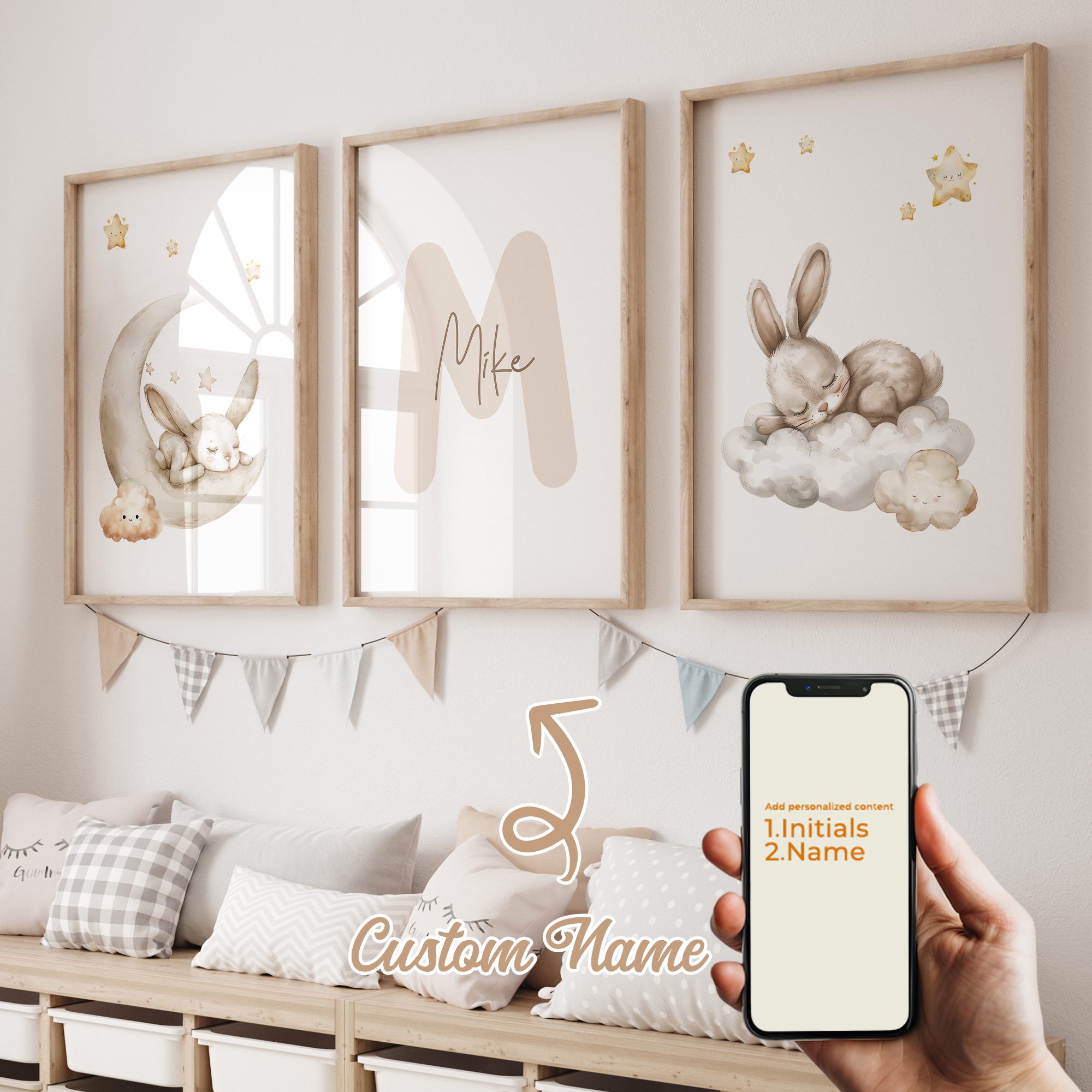 3pcs Personalized Custom Name  - Interior Design Room reseña y precio