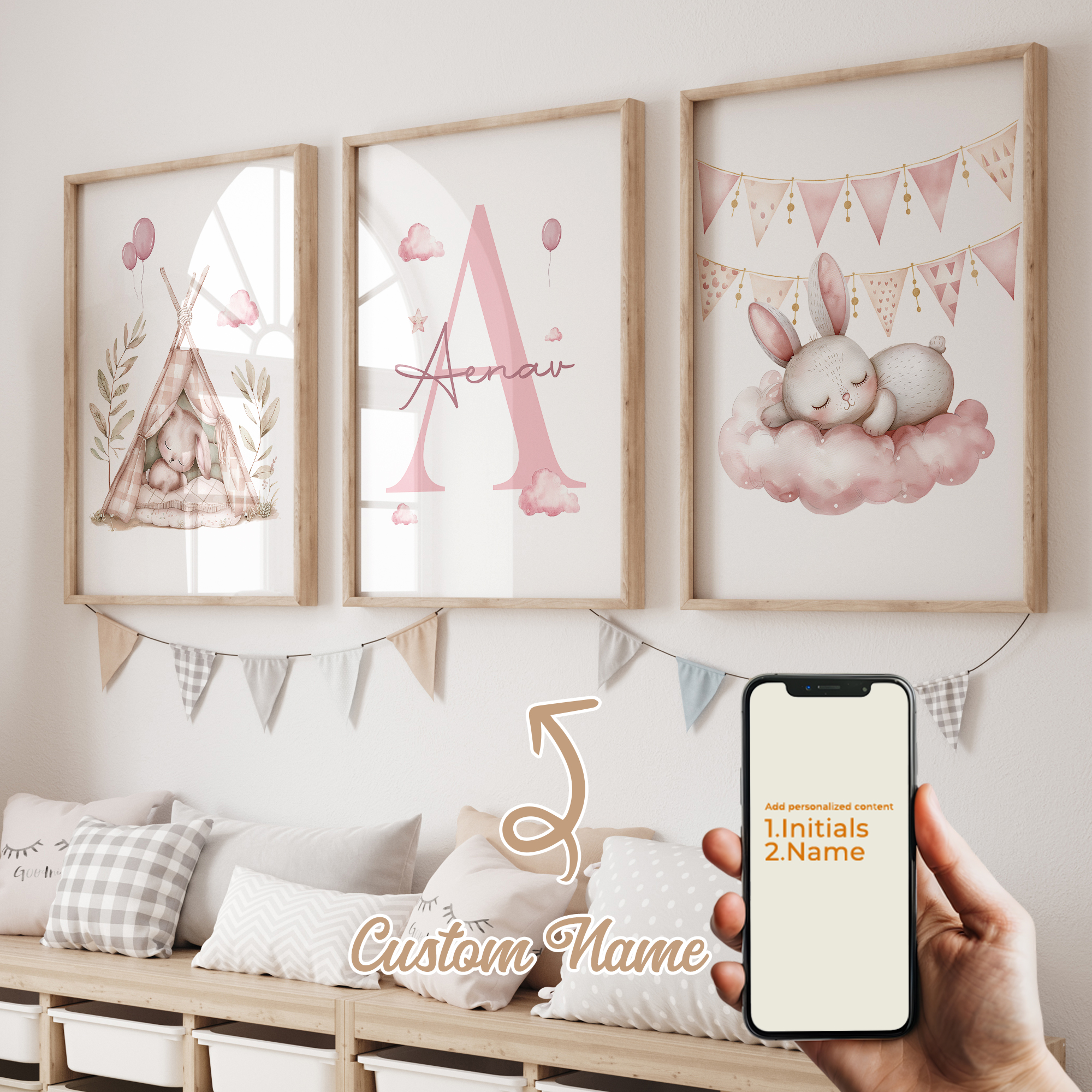 3pcs Personalized Custom Name  - Interior Design Room reseña y precio