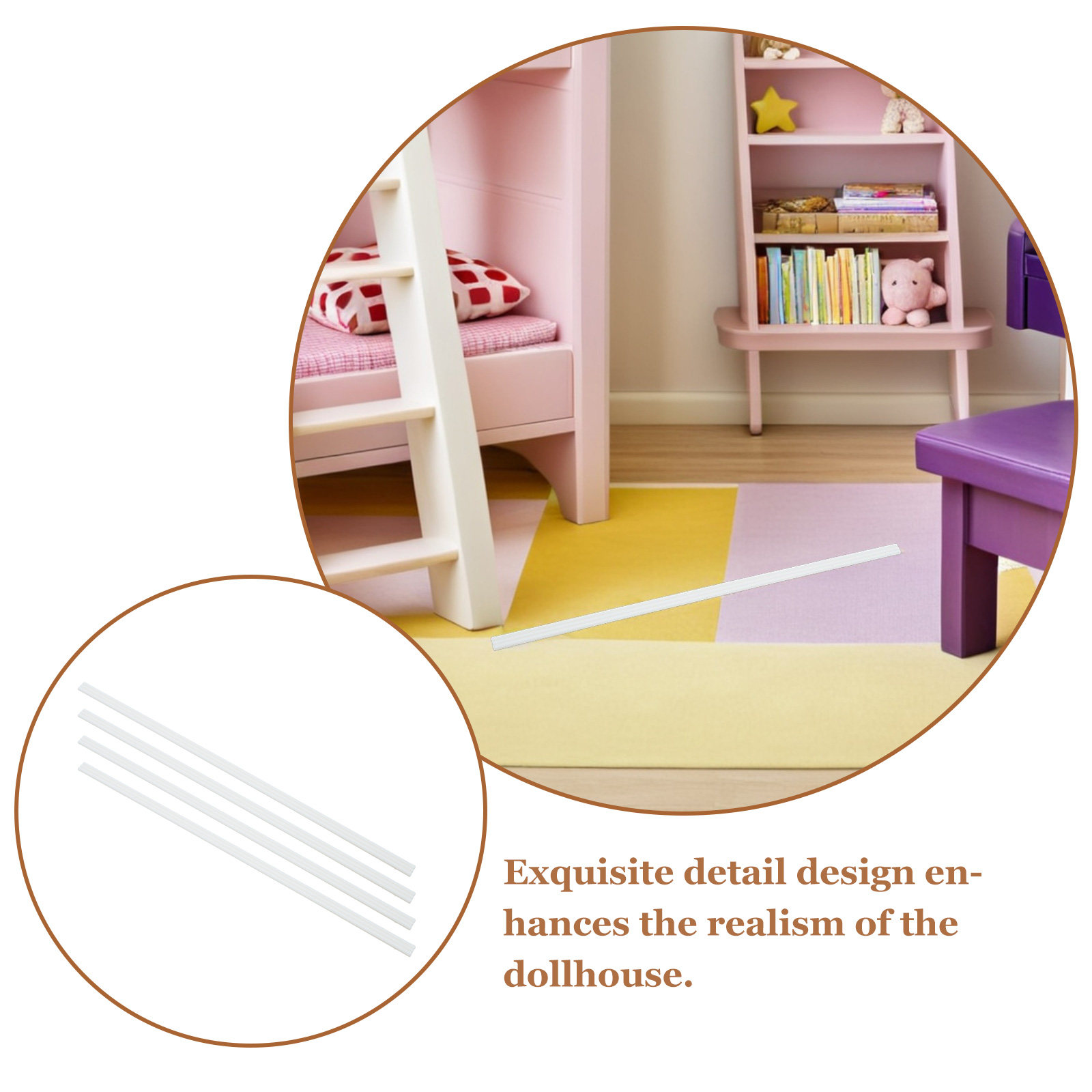 4Pcs Miniature Plastic Strip T - Interior Design Wall Molding reseña y precio