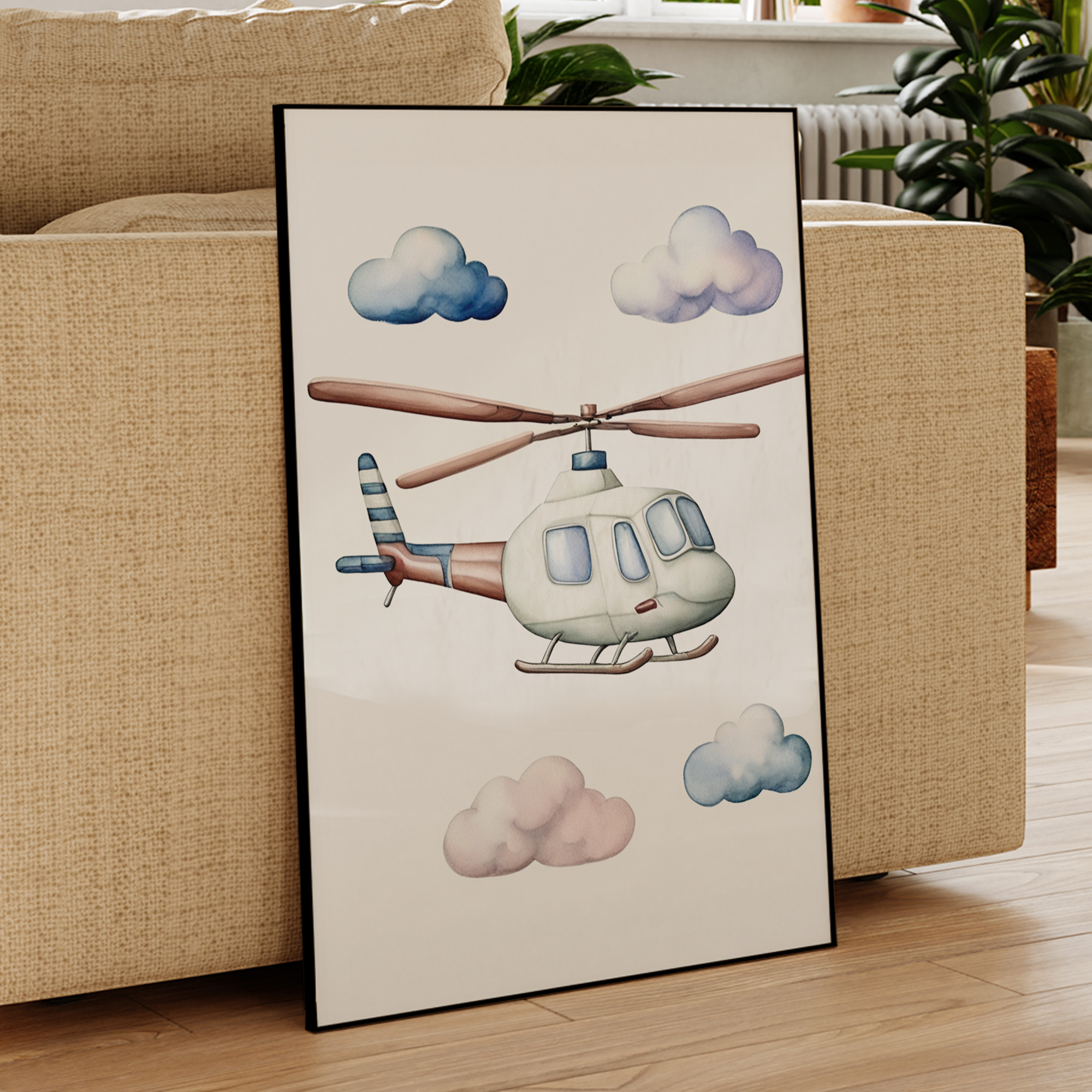 Cartoon Children Airplane Heli - Interior Design Room reseña y precio