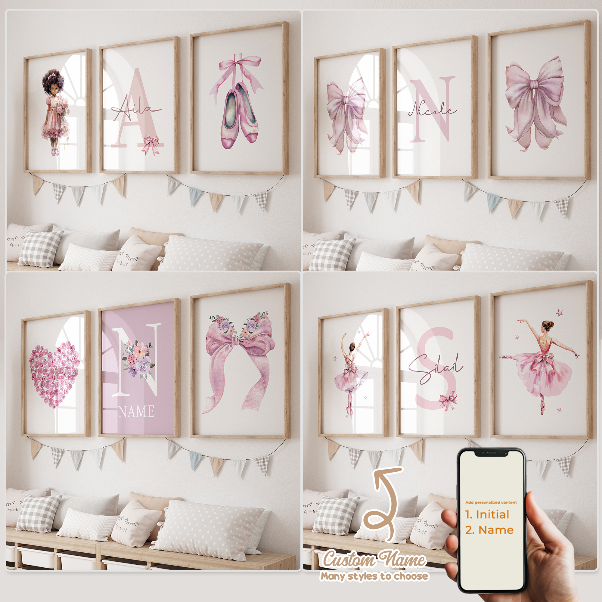 3pcs Personalized Custom Name  - Interior Design Room reseña y precio