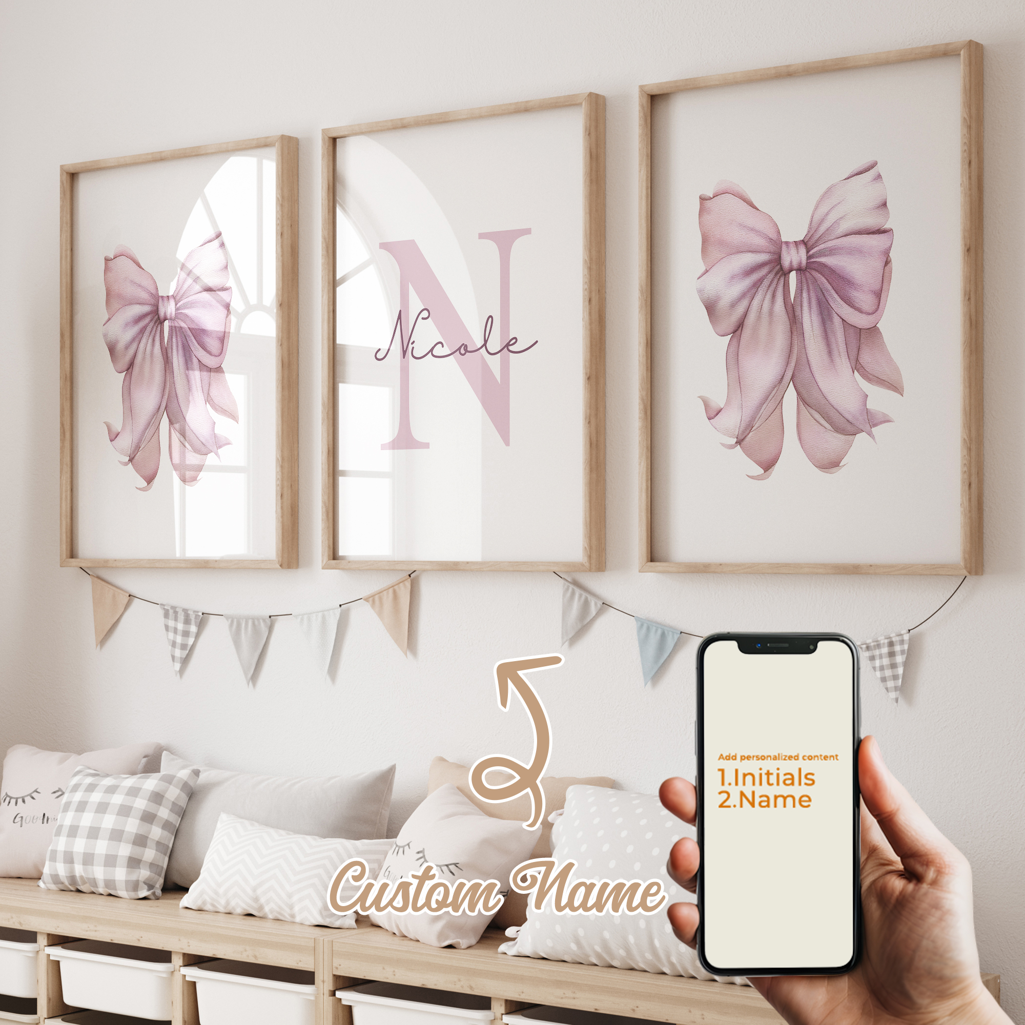 3pcs Personalized Custom Name  - Interior Design Room reseña y precio