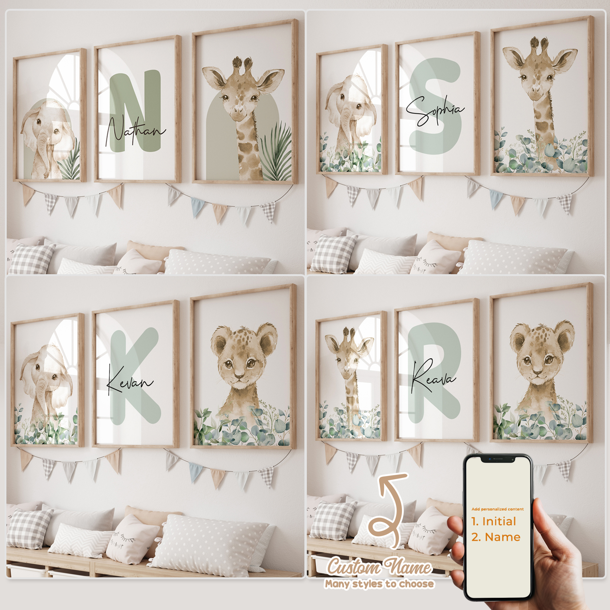 3pcs Personalized Custom Name  - Interior Design Room reseña y precio