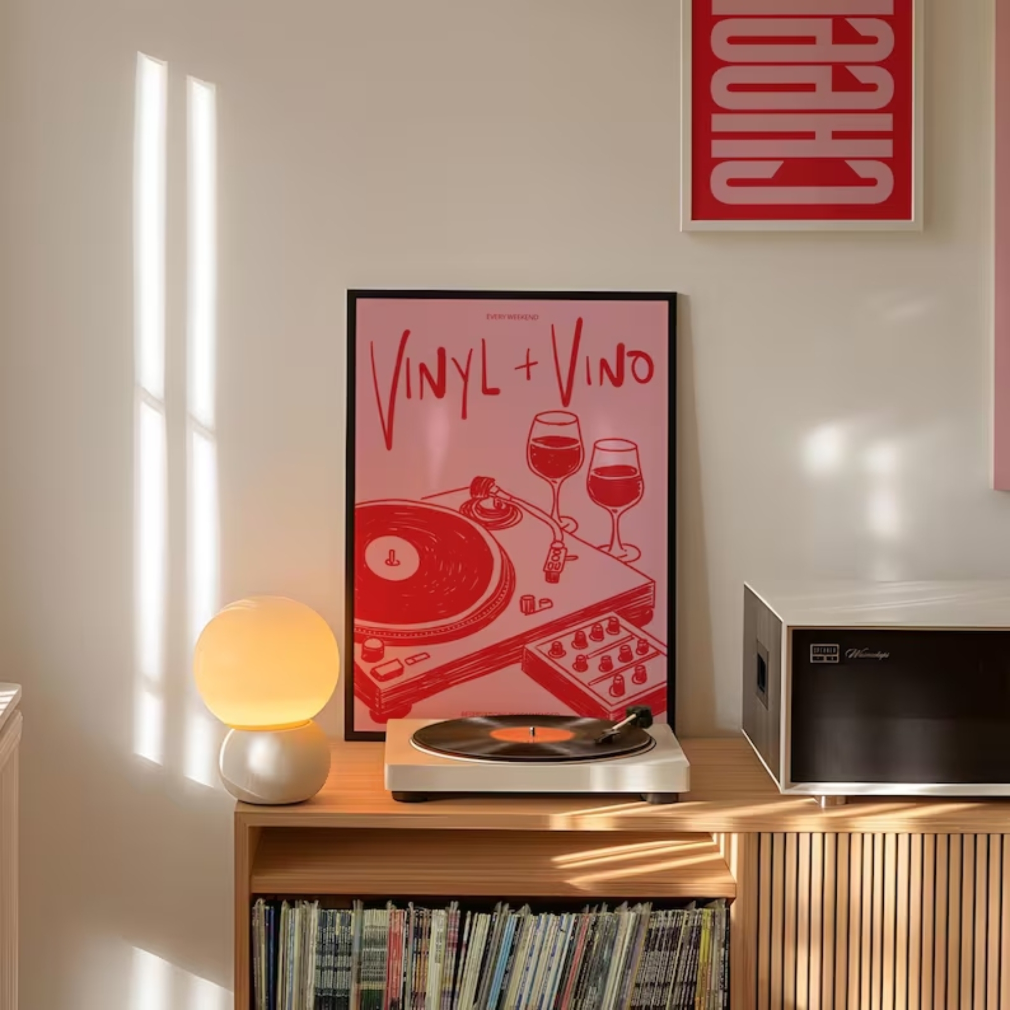 Vinyl & Vino Music Illustratio - Interior Design Room reseña y precio