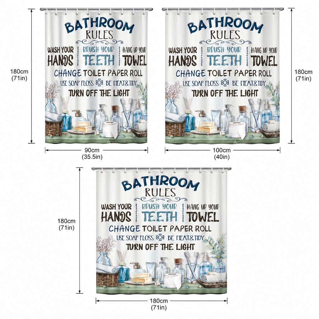 Bathroom Rules Shower Curtain  - Interior Design Rules reseña y precio