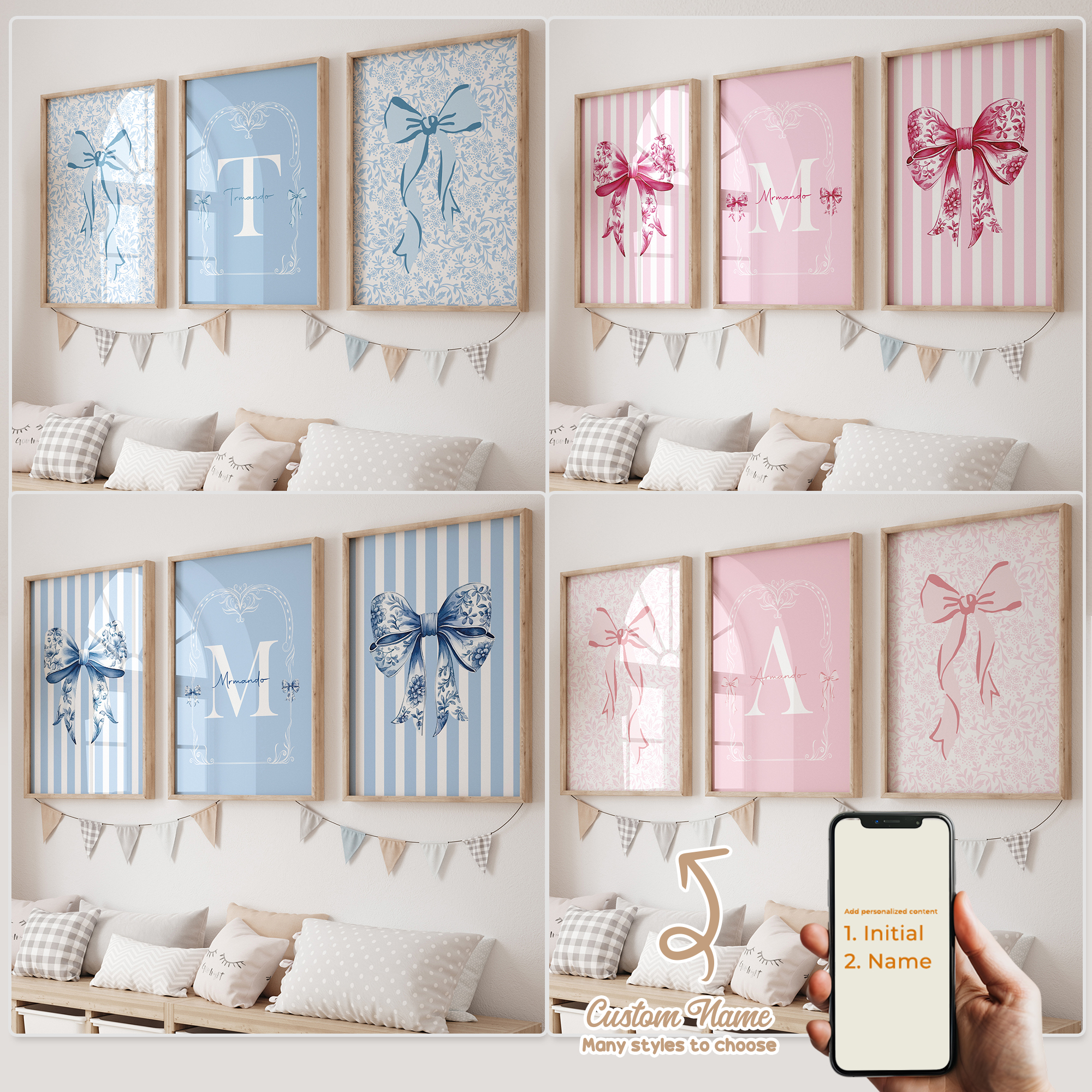 3pcs Personalized Custom Name  - Interior Design Room reseña y precio