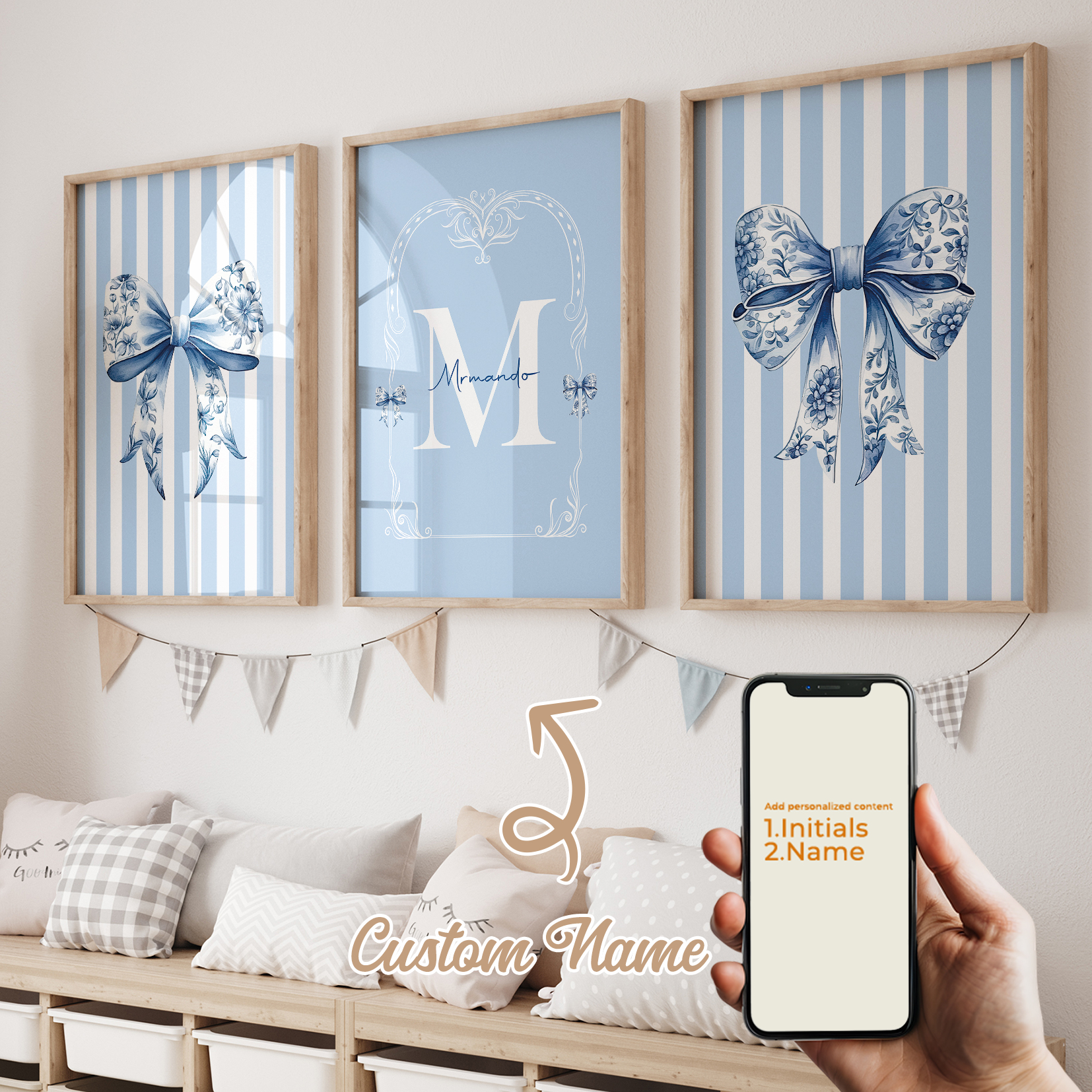 3pcs Personalized Custom Name  - Interior Design Room reseña y precio